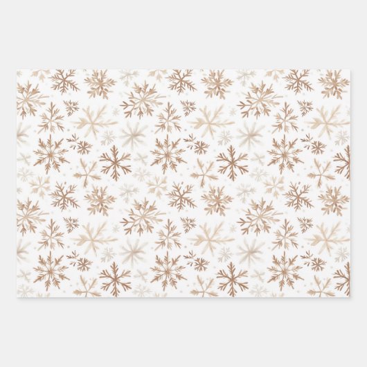 Cocoa Cream Snowflakes Plaid Stripes Christmas Inpakpapier Vel (Voorkant 2)