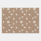 Cocoa Cream Snowflakes Plaid Stripes Christmas Inpakpapier Vel (Voorkant)