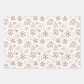 Cocoa Cream Snowflakes Stripes Christmas  Inpakpapier Vel (Voorkant 3)