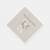 Cocoa Cream White Bow Daisy Flowers Birthday   Servet (Hoek)