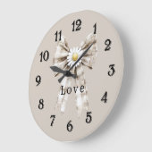 Cocoa Cream White Bow Daisy Flowers   Grote Klok (Hoek)