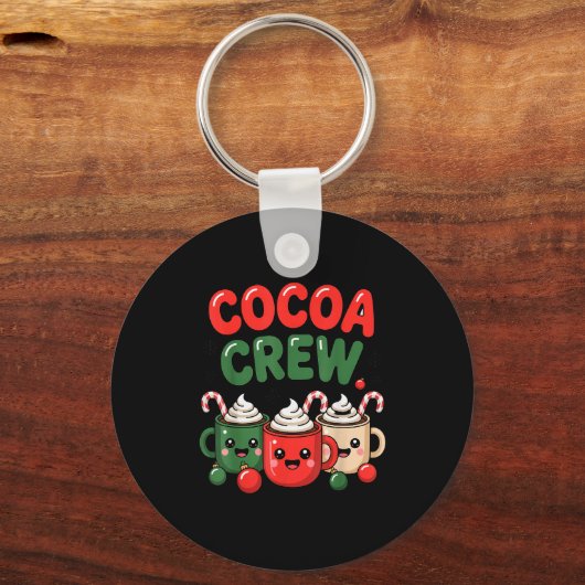 Cocoa Crew Christmas Hot Chocolate Pajamas For Fam Sleutelhanger (Voorkant)