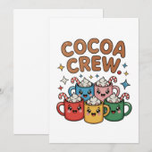 Cocoa Crew Hete Chocolade Kawaii Kerstmis Xmas Kaart (Voorkant / Achterkant)