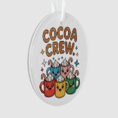 Cocoa Crew Hete Chocolade Kawaii Kerstmis Xmas Ornament (voorkant)