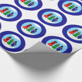 Cocoa Cuties KerstCarolers 2 Navy Cadeaupapier (Hoek)