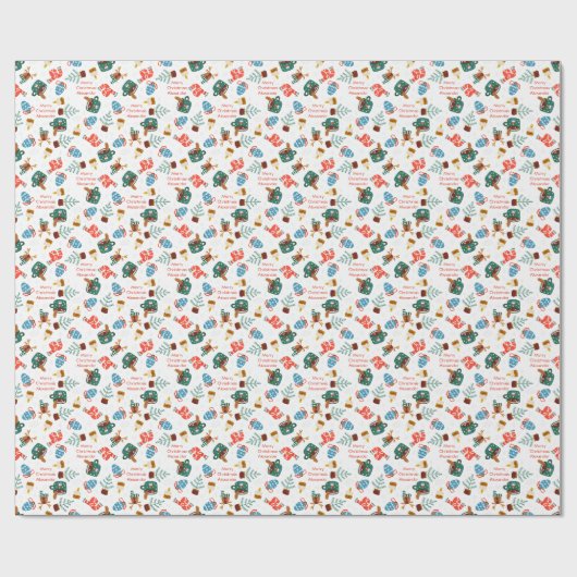 Cocoa Deer en Scarf op maat Cadeaupapier (Vlak)