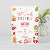 Cocoa- en Cookie-Kerstverjaardagsfeestje Kaart (Staand voorkant)
