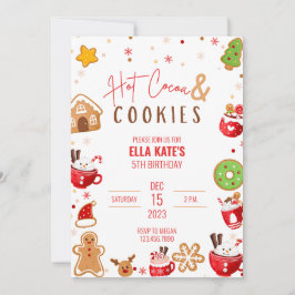 Cocoa- en Cookie-Kerstverjaardagsfeestje Kaart