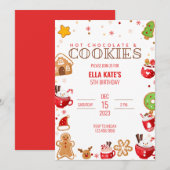 Cocoa- en Cookie-Kerstverjaardagsfeestje Kaart (Voorkant / Achterkant)