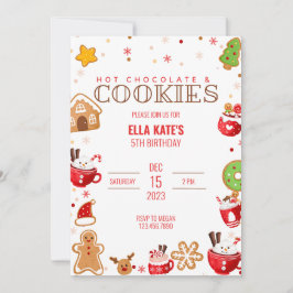 Cocoa- en Cookie-Kerstverjaardagsfeestje Kaart
