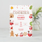 Cocoa- en koekje Kerst verjaardagsfeestje Kaart (Staand voorkant)