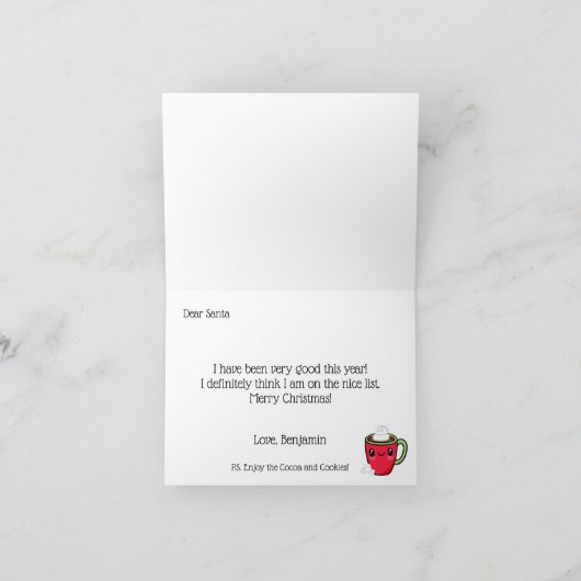 Cocoa en koekjes voor Sinterklaas Feestdagen Kaart (Binnen)