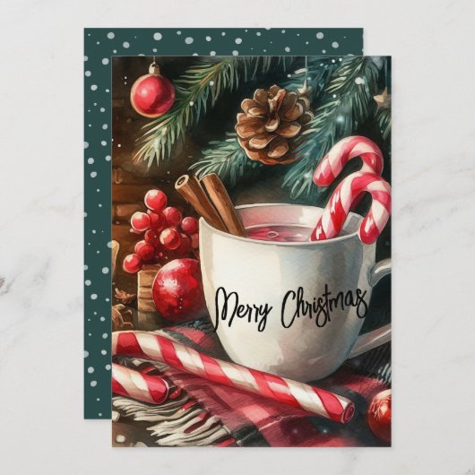 Cocoa en vrolijkheid feestdagenkaart (Voorkant / Achterkant)