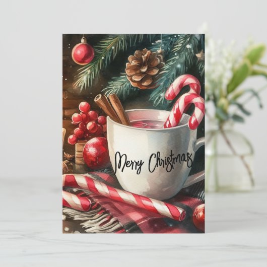 Cocoa en vrolijkheid feestdagenkaart (Staand voorkant)