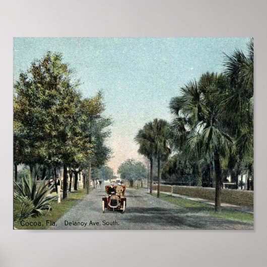 Cocoa FL, Florida, Delaroy Ave, c1910 Poster (Voorkant)