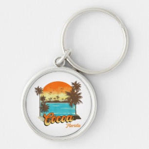 Cocoa Florida Strand Zomer Vakantie Palm Zonsonder Sleutelhanger
