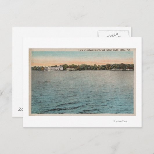 Cocoa, Florida - Uitzicht van het Brevard Hotel & Briefkaart (Voorkant / Achterkant)