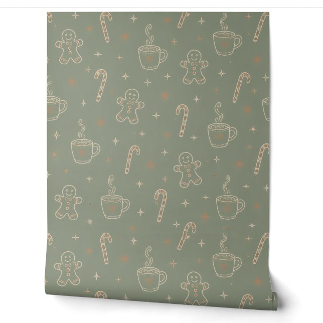 Cocoa-gemberkoek verwijderbehang behang (Afrollen)