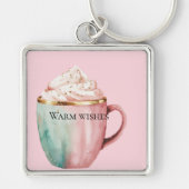 Cocoa Goud Blush Roze Mint Warme Wensen Sleutelhanger (Voorkant)