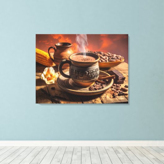 COCOA - HOT CHOCOLATE CANVAS AFDRUK (Insitu (Houten vloer))