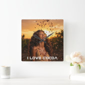 COCOA - IVOORKUST VIERKANTE KLOK (Huis)