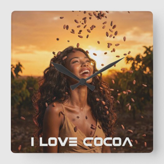 COCOA - IVOORKUST VIERKANTE KLOK (Voorkant)