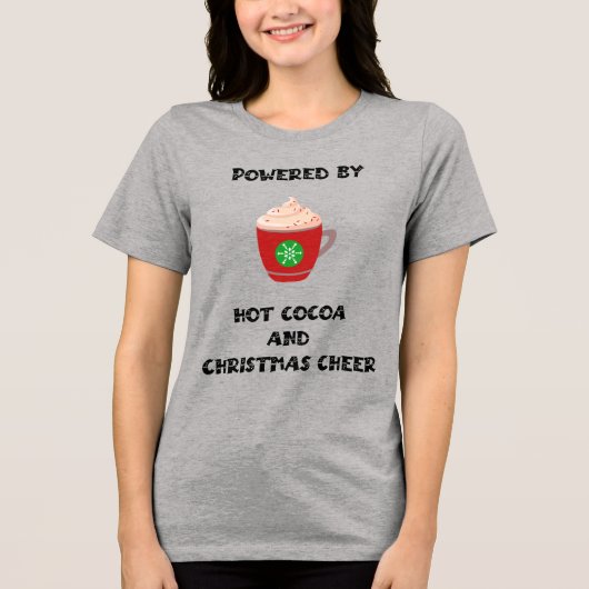 Cocoa & Kerstmis Tri-Blend Shirt (Voorkant)