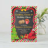Cocoa Kerstverjaardagsfeest Uitnodiging (Staand voorkant)