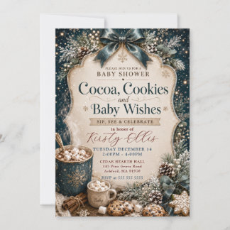 Cocoa, Koekjes en Baby Wensen Baby Shower Kaart