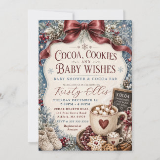 Cocoa, Koekjes en Baby Wensen Baby Shower Kaart