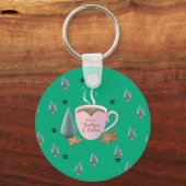 Cocoa, Koekjes & Rust – Pastel Kerst CoT-Shirt Sleutelhanger (Voorkant)