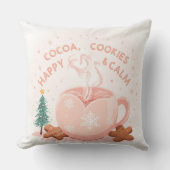 Cocoa, Koekjes & Rust – Pastel Kerstmis T-Shirt Kussen (Voorkant)
