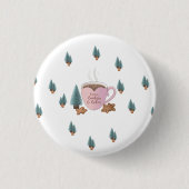 Cocoa, Koekjes & Rust – Pastel Kerstmis T-Shirt Ronde Button 3,2 Cm (Voorkant)