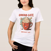 Cocoa-late – Grappige Kerstmis Heet Cacao Punt Tri-Blend Shirt (Voorkant)