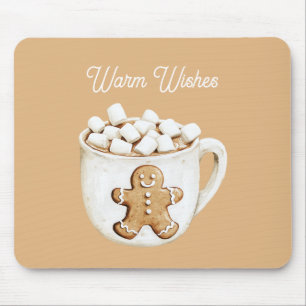 Cocoa Marshmallows Kerstman met warme wensen Muismat