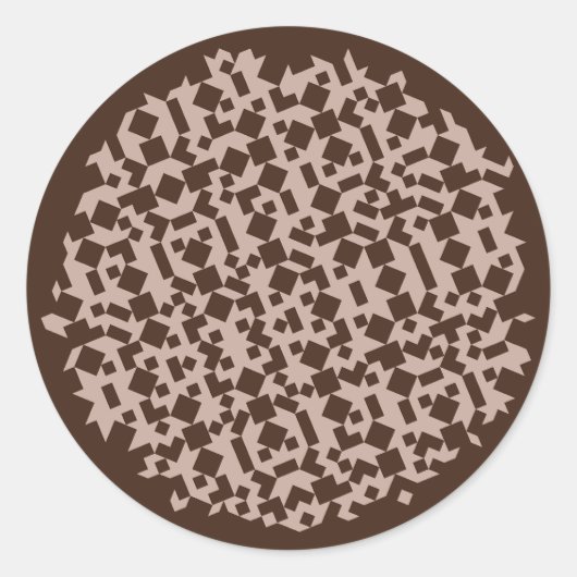 Cocoa-patroon Ronde Sticker (Voorkant)