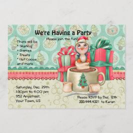Cocoa Penguin Winter Fun Party Kaart