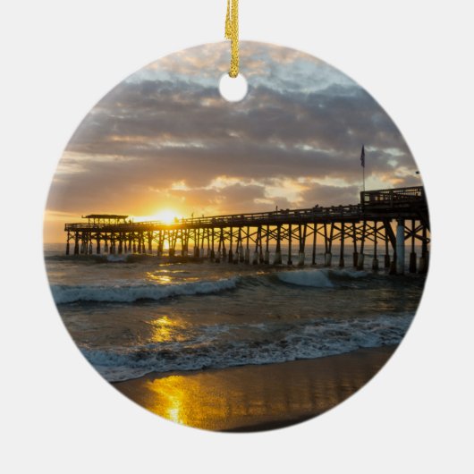 Cocoa Pier 1st Sunrise 2017 Keramisch Ornament (Achterkant)