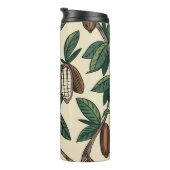 Cocoa plant seamless pattern. Cacao bean. Vintage  Thermosbeker (Geroteerd rechts)