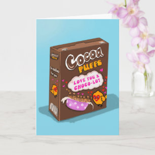 Cocoa Puffs pun Valentijn Day Card Kaart