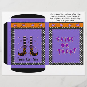 Cocoa, Thee, Cider Zak Halloween Heks Favorieten Flyer