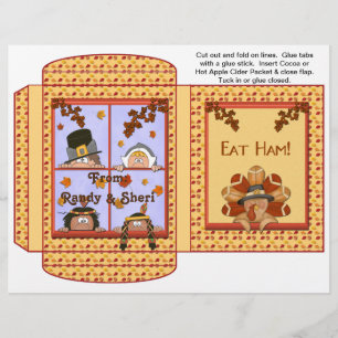 Cocoa, Thee, Cider Zakje Thanksgiving Favor Flyer