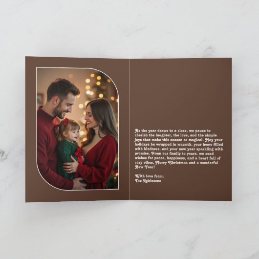 Cocoa Truffle Fun Retro Christmas Photos Feestdagen Kaart (Binnen)