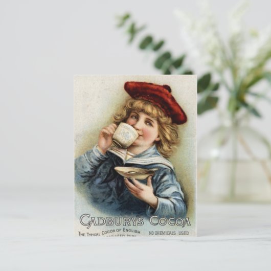 Cocoa vintage poster briefkaart (Staand voorkant)
