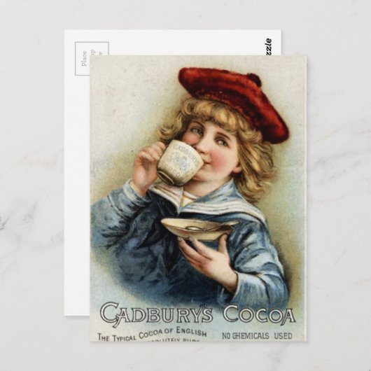 Cocoa vintage poster briefkaart (Voorkant / Achterkant)