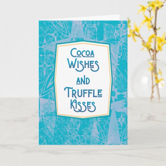 Cocoa Wishes and Truffle Kisses Winter Card Kaart (Gele Bloem)