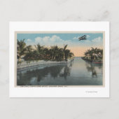 Cocoanut Grove, FL - Curtis James Estate Canal Briefkaart (Voorkant)