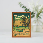 CocoCay Bahamas Eilanden Retro Palmboom Souvenirs Briefkaart (Staand voorkant)