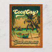 CocoCay Bahamas Eilanden Retro Palmboom Souvenirs Briefkaart (Voorkant)