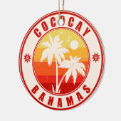 CocoCay Bahamas Eilanden Retro Palmboom Souvenirs Keramisch Ornament (Links)